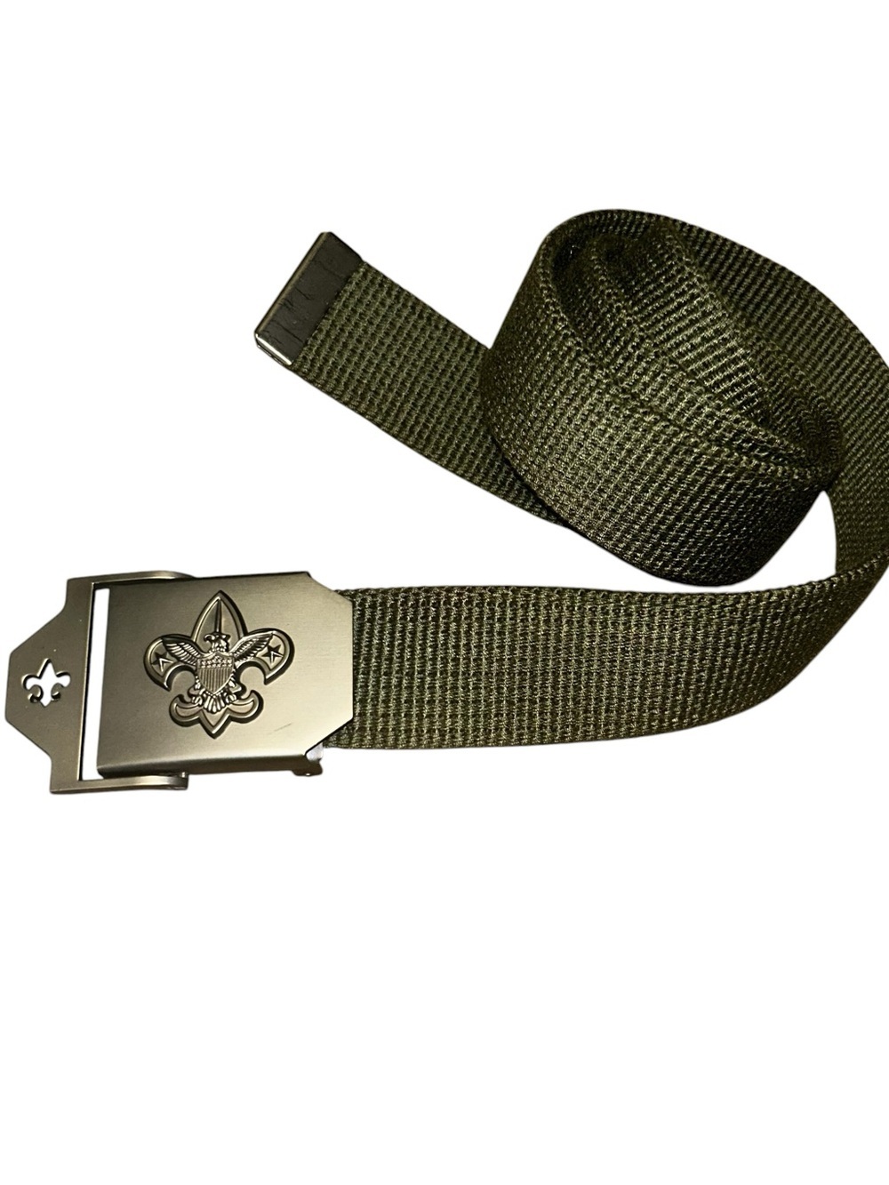 Boy Scouts of America BSA Green Web Belt Up To 42” Metal Buckle Gear olive kid